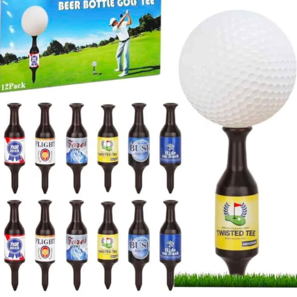 Brand New 12 Pcs Pack Fun Beer Bottle Golf Tees Set